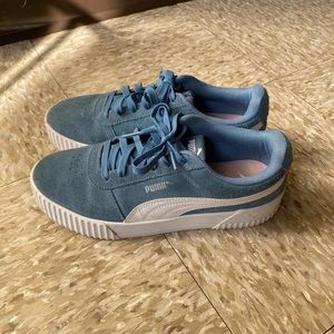 PUMA Blue Suede Sneakers with Memory Foam Soles